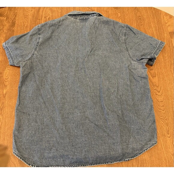 Lemon Grass Shirt Women’s XL Denim Embellished Embroidered American Flags Stars - Picture 2 of 8